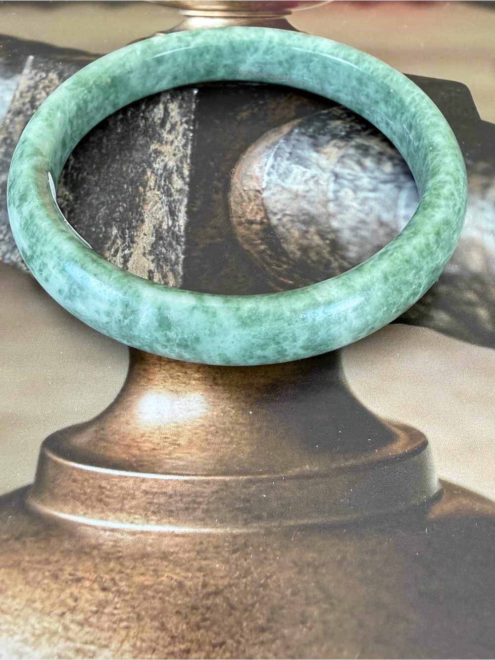 Natural Green Jade Bangle Bracelet_Certificate of Authority  64.5mm
